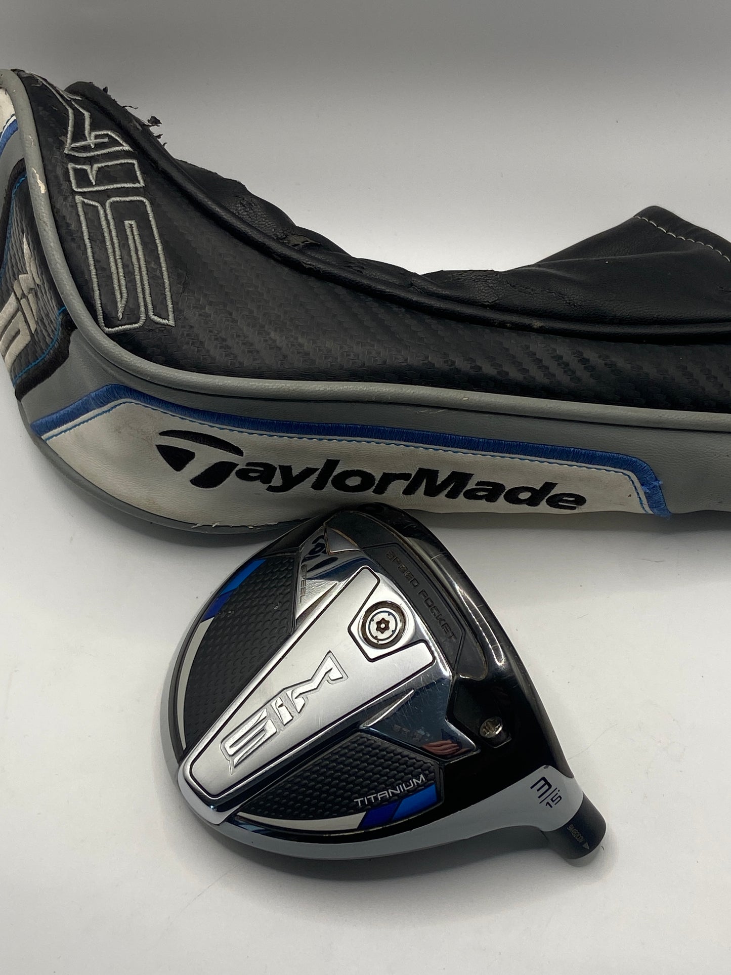Used Taylormade SIM Titanium 3 Wood head and headcover