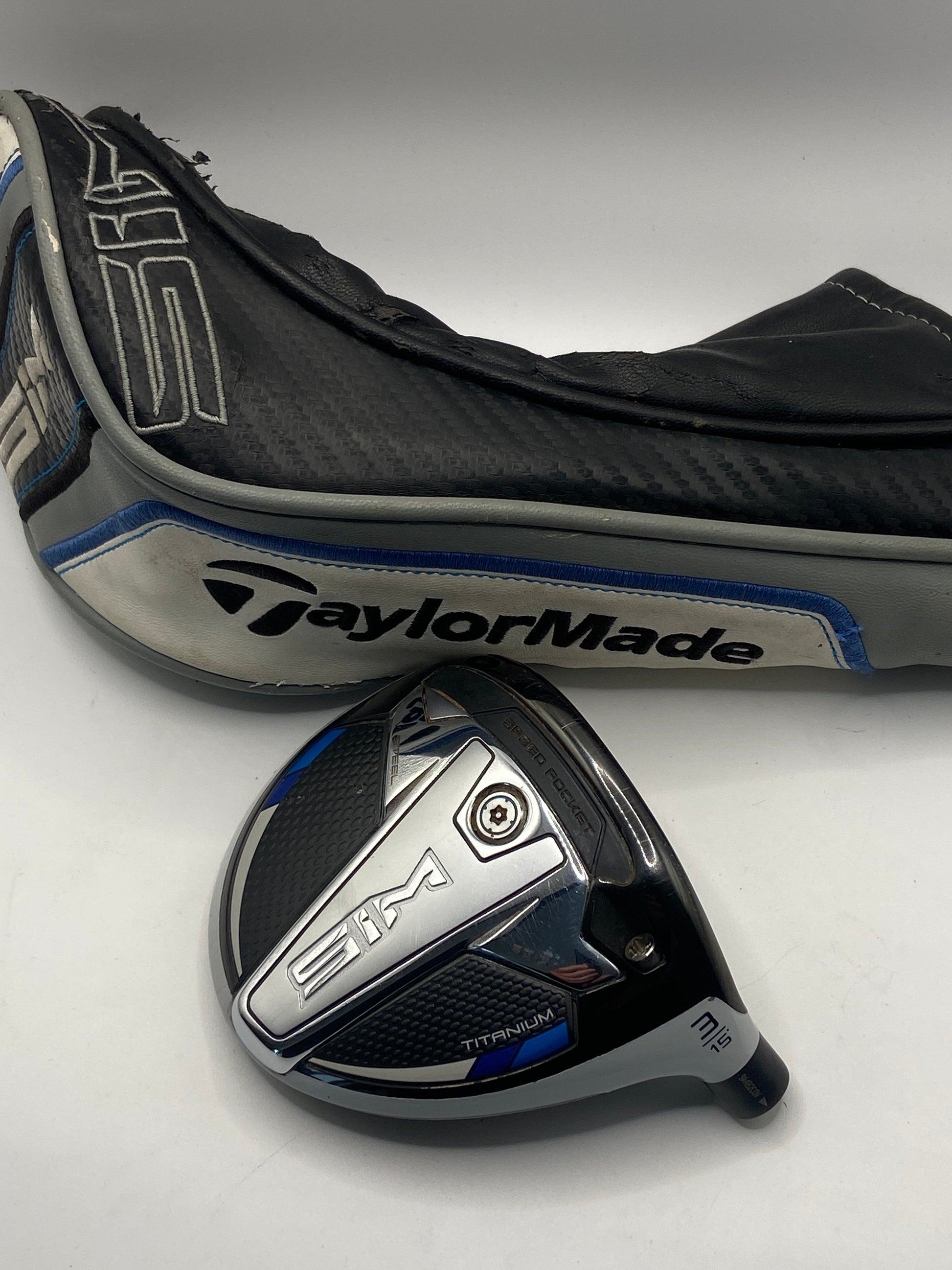 Used Taylormade SIM Titanium 3 Wood head and headcover