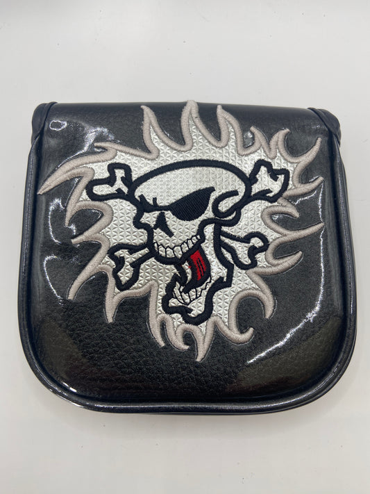 Golf Putter Headcover - For Mid-Mallet Putter - Raging Skull - Magnetic Closer