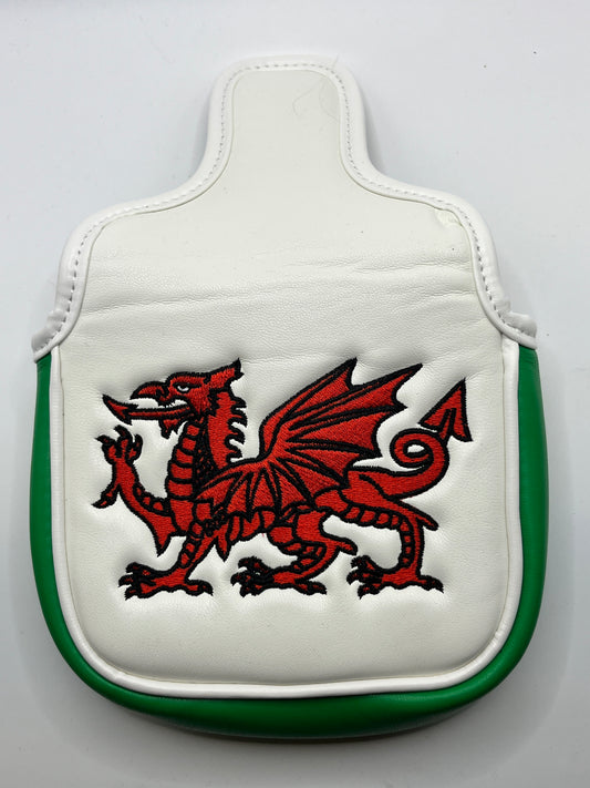 Putter Cover for Mallet Style Putters - Welsh Dragon - Magnetic Closer