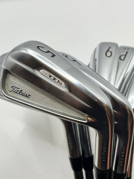 Titleist T100s (2021) Irons / N.S. Pro 880 AMC Stiff Shafts / 5-GW (7 irons)