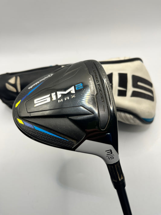 Taylormade SIM2 Max #3 Wood / 15 Degree / Stiff Flex /  Ventus Blue