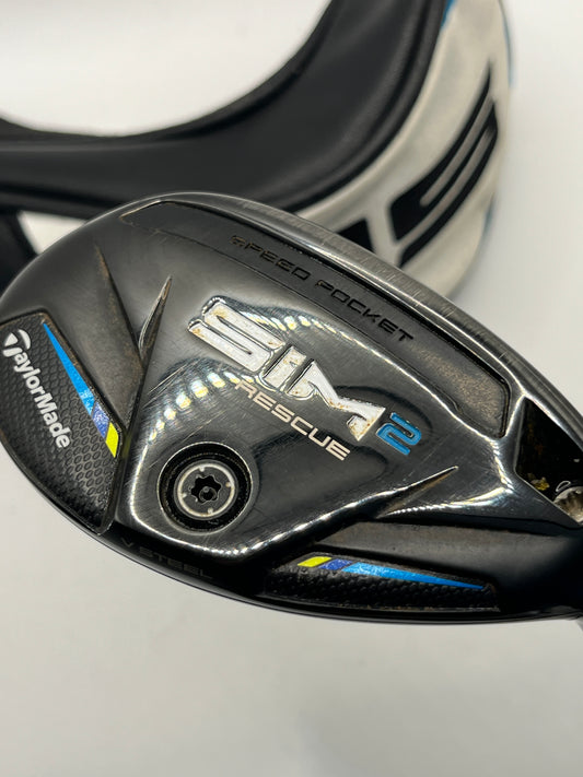 Taylormade SiM2 Rescue #3 Hybrid / 19.5 Degree / Stiff Flex / Tensei AV Blue 80HY