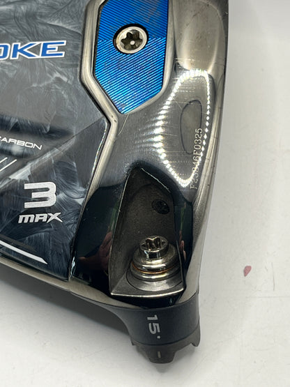 Callaway Paradym AI Smoke MAX #3 Wood / 15 Degrees / Head and Headcover Only