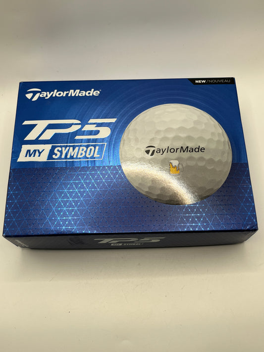 TaylorMade TP5 My Symbol (Beer) Golf Balls (Box of 12 Balls)