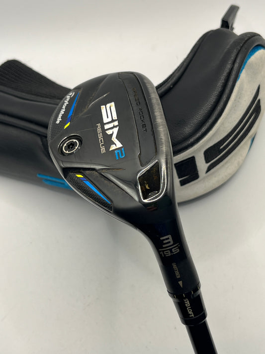 Taylormade SiM2 Rescue #3 Hybrid / 19.5 Degree / Stiff Flex / Tensei AV Blue 80HY