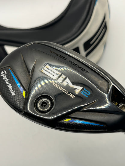 Taylormade SiM2 Rescue #3 Hybrid / 19.5 Degree / Stiff Flex / Tensei AV Blue 80HY