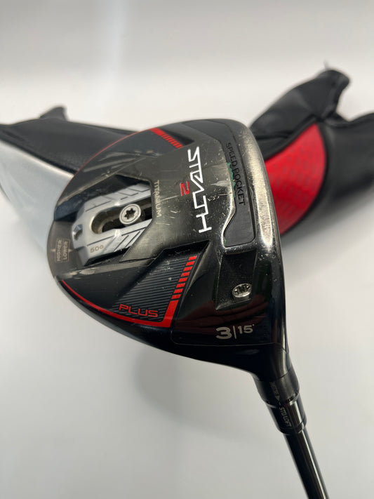 TaylorMade Stealth2 Plus #3 Wood / 15 Degrees / Stiff Flex / Kai'Li Red