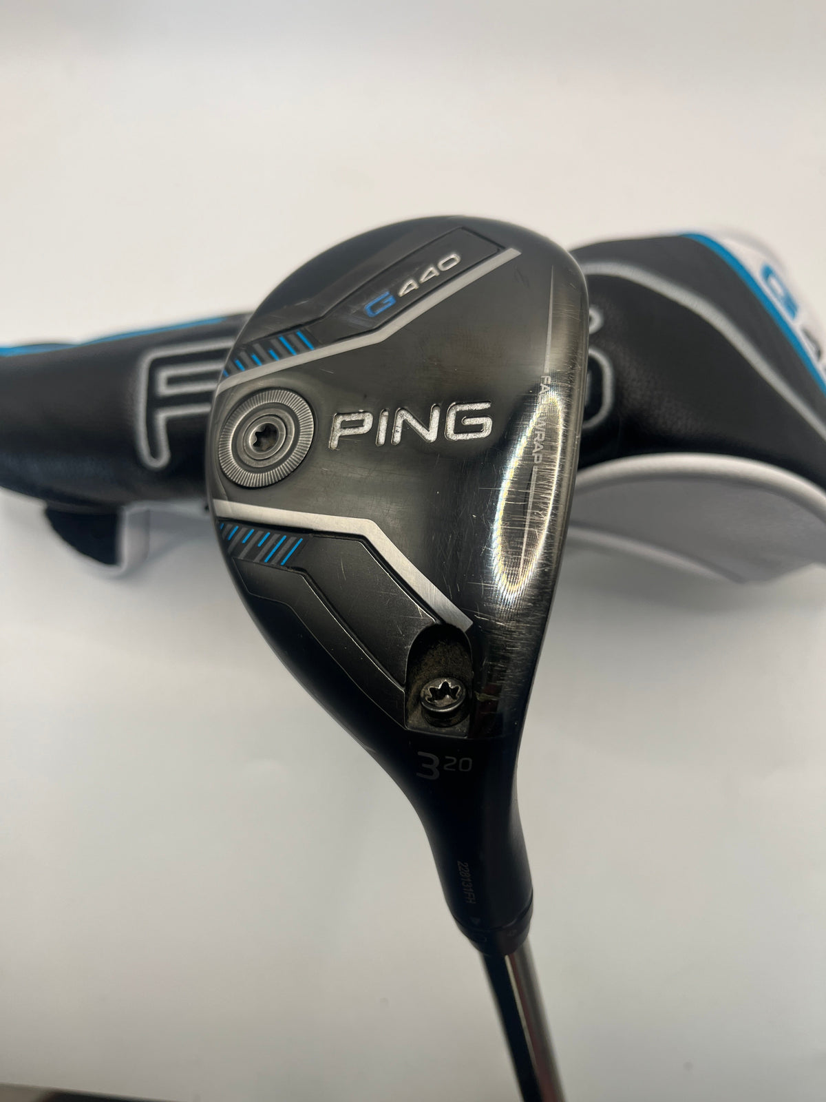 Ping G440 Hybrid golf club with 19 degree loft and Ping Tour 2.0 stiff shaft